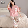 Pink flower pocket printed design night suit premium fabric for girls and woman