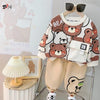 White Multi Bear Kids Winter Track Suit Fabric Fleece