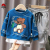 Purple teddy Printed Kids Winter Track Suit Fabric Fleece