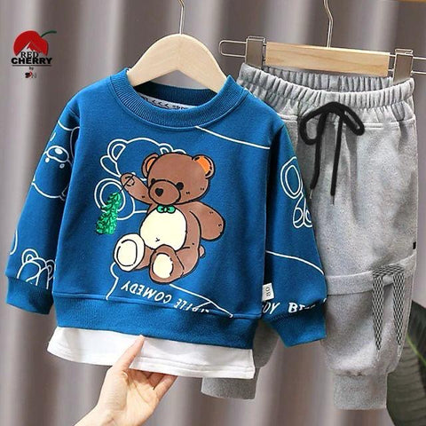 Purple teddy Printed Kids Winter Track Suit Fabric Fleece