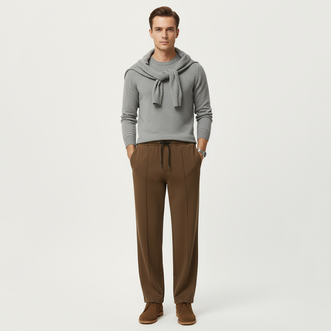 Urban Micron Pleated Trouser - Brown