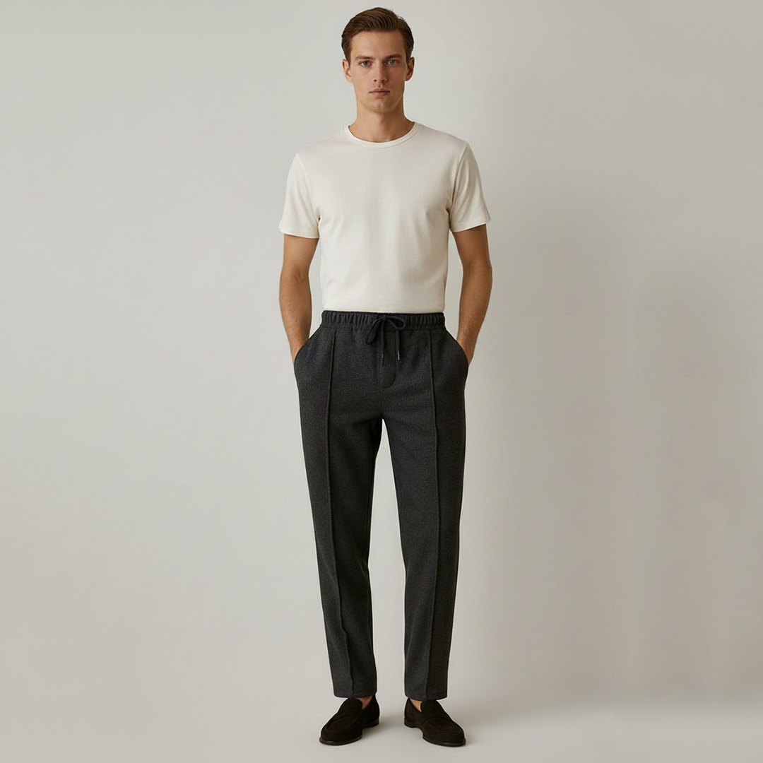 Pleated Trouser - Charcoal